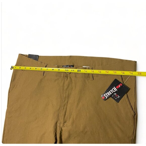 Galaxy By Harvic Women's Stretch Pants 36/32 Rayon/Nylon/Spandex Blend, Khaki - Picture 9 of 10